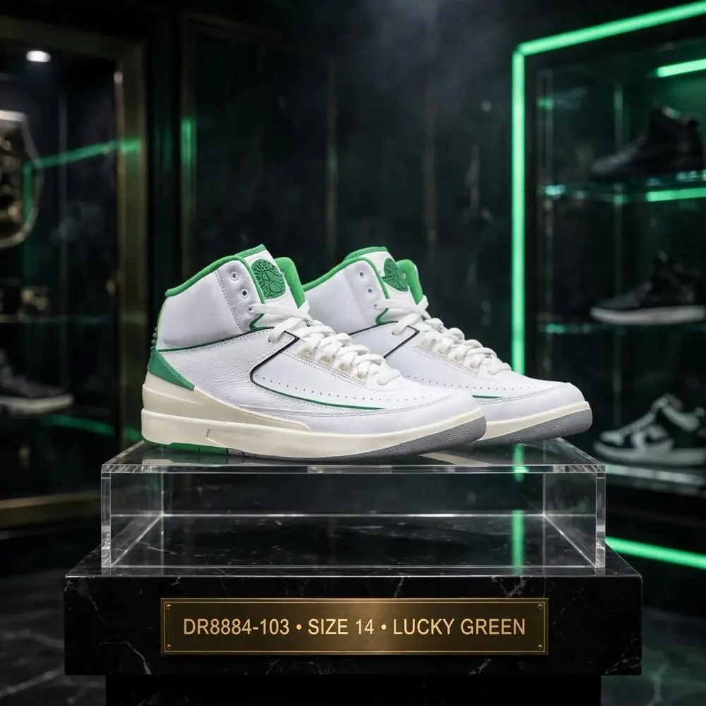 Size 14 - Air Jordan 2 Retro Lucky Green DR8884-103 White Sail 2023 OG Box